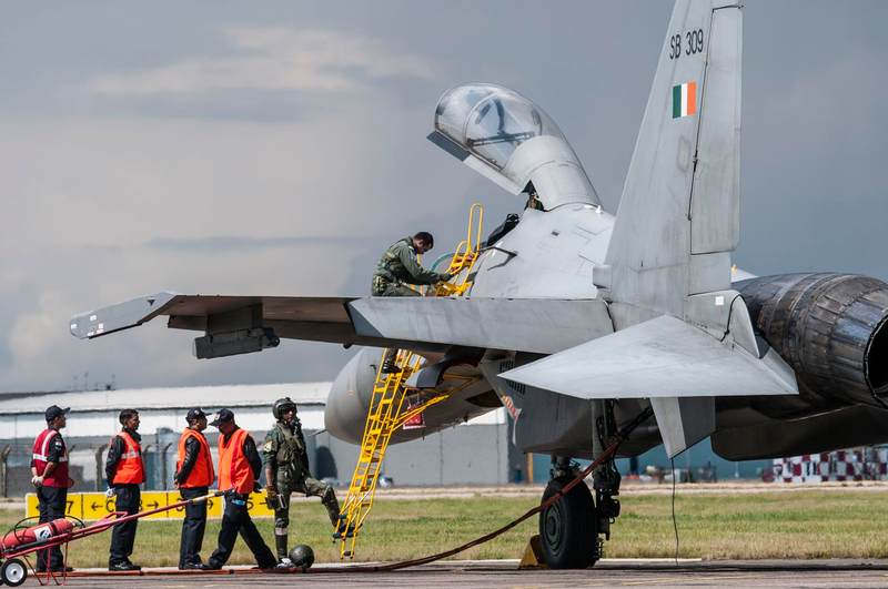 Illustration for article titled Photos: India's Su-30MKI Flankers Sparred With Royal Air Force Typhoons
